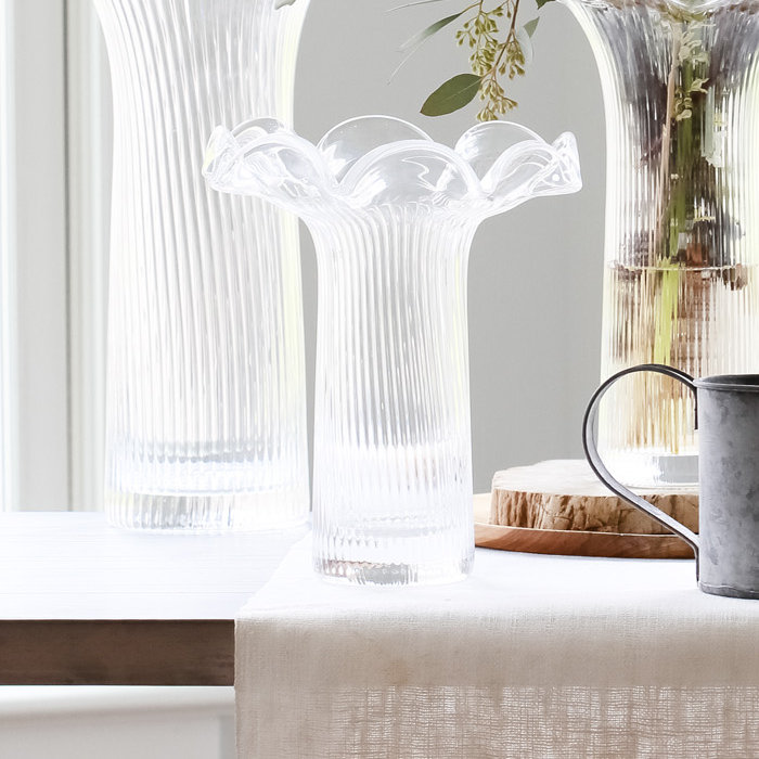 VIETRI Hibiscus Clear Glass Table Vase Wayfair